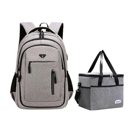 MOCHILA CON LONCHERA PLOMA